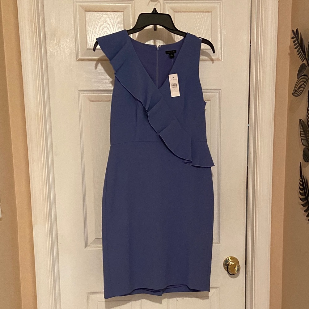Ann Taylor Asymmetrical Blue Dress